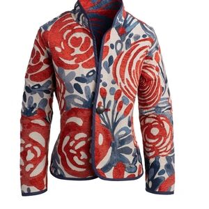 Floral Red and Blue Women's Jacket